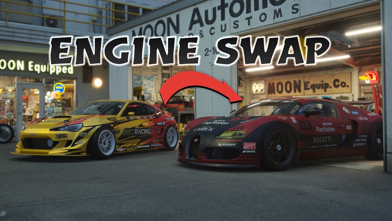 GT7 Engine Swap: Bugatti Veyron Gr.4 With LS7 BRZ Engine | Update 1.46