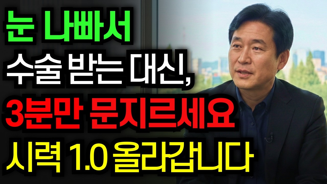 침침한 눈 3분이면 밝아집니다. 신체나이 30년 젊게 하는 기적에 눈 관리 방법 #침침한눈 #노안 #건강정보