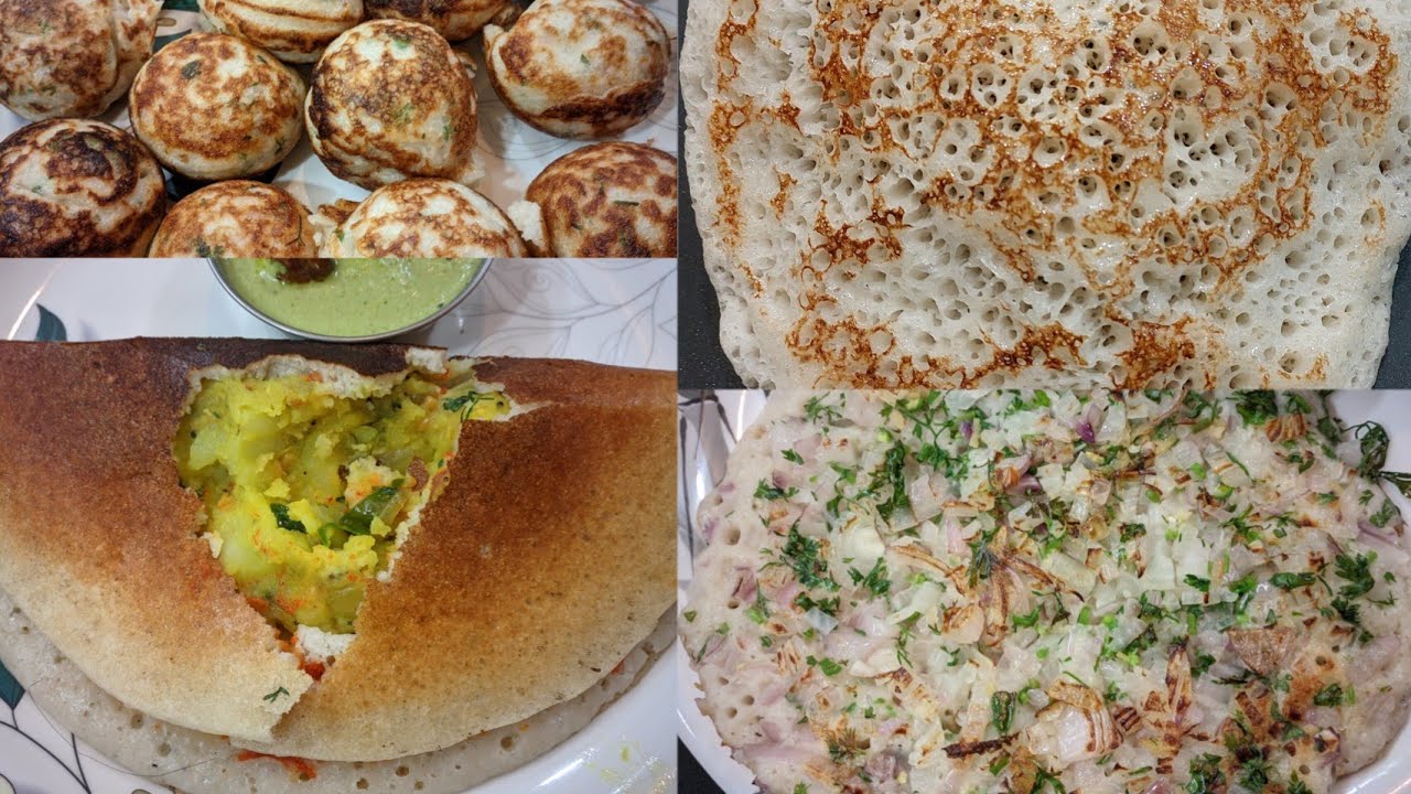 ಹೋಟೆಲ್ ಶೈಲಿಯ 3 ರೀತಿ ದೋಸೆ & ಮೃದುವಾದ ಪಡ್ಡು / 3 types of hotel style dosa & soft paddu in single batter