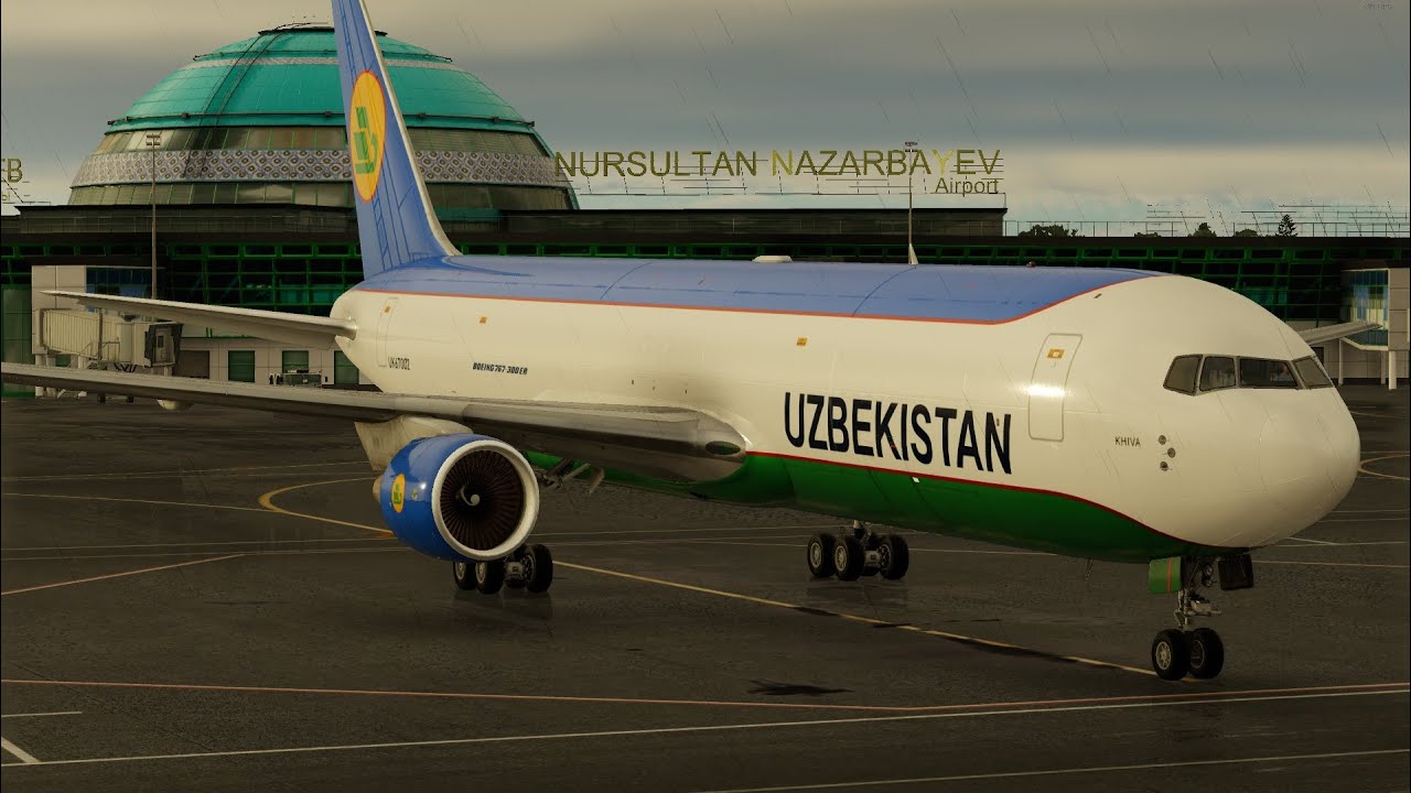 X-Plane 12! Tashkent - Astana! FlightFactor Boeing 763 Cargo! Uzbekistan Airways UK67002