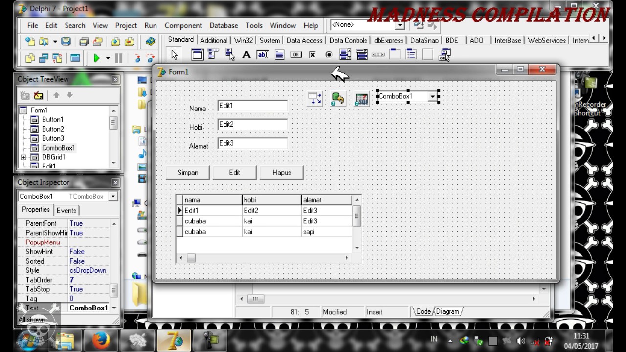 Cara Menampilkan Data Dari Database Ke Dalam Combobox Delphi | Madness Compilation Tutorial #4