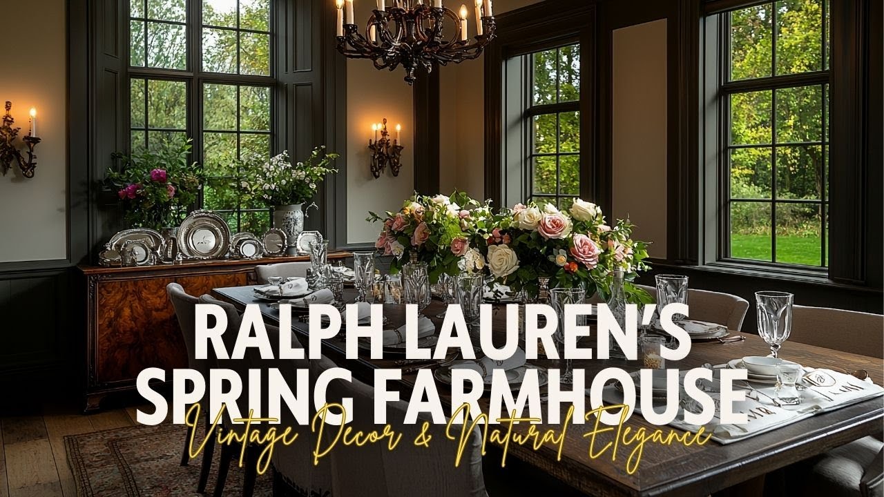 Ralph Lauren’s Spring Farmhouse: Vintage Decor & Natural Elegance in Every Cozy Corner