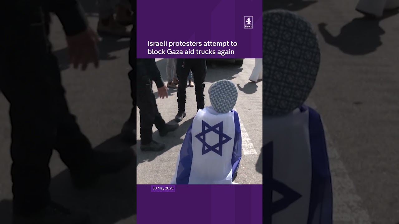 Israeli protesters attempt to block Gaza aid trucks
