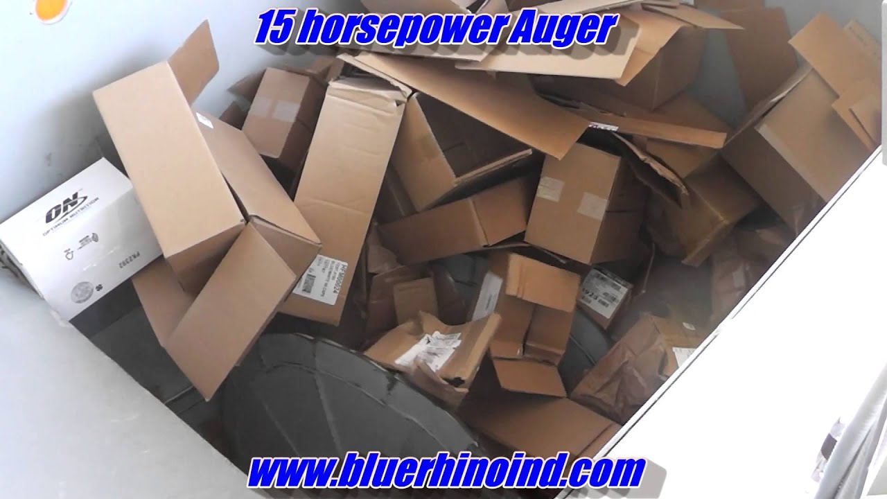 Recycling Cardboard Boxes with the Blue Rhino Auger Cardboard Compactor