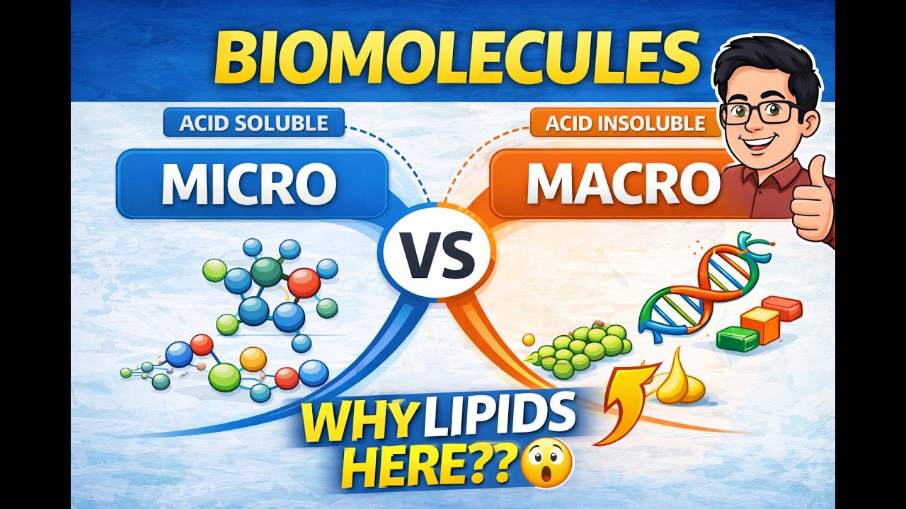&ldquo;Biomolecules Made Easy 🧬 | Micromolecules vs Biomacromolecules Explained Clearly | NCERT Biology&rdquo;