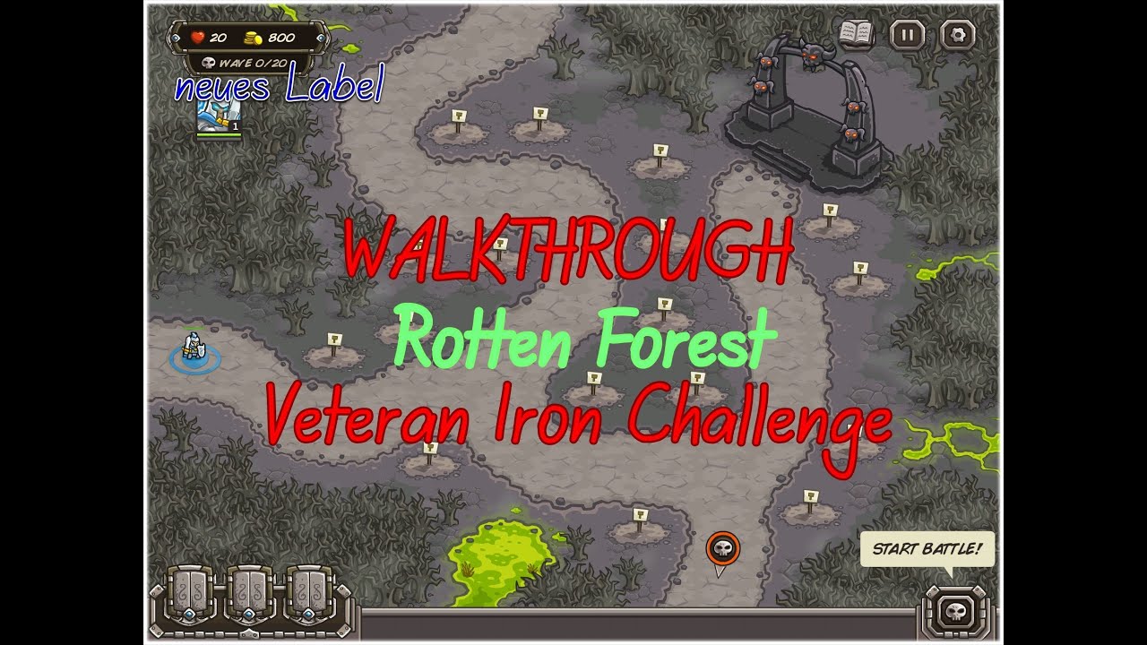 Kingdom Rush Walkthrough Rotten Forest [Veteran] [Iron Challenge]
