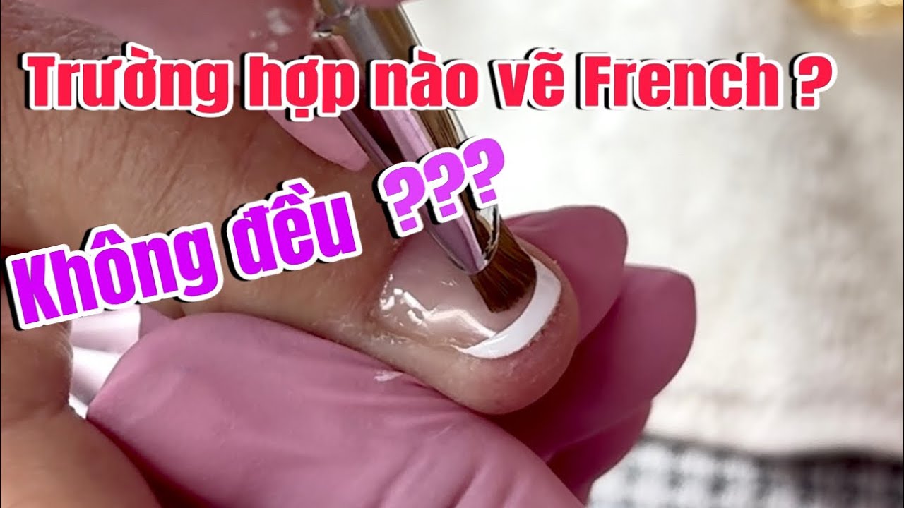 #237 cách vẽ French trên móng thật-ngắn -đều @VanFloridaUsa