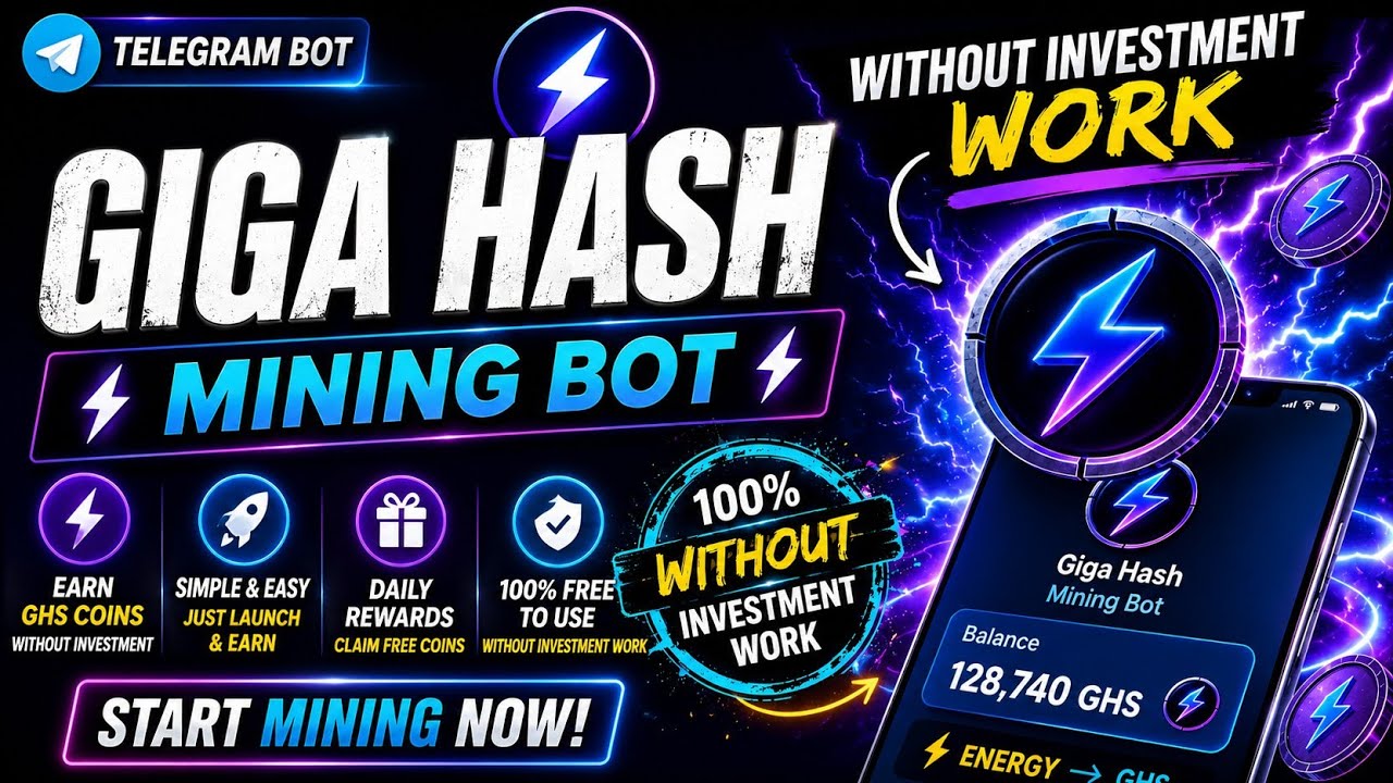 Giga Hash Telegram Mining Bot | Earn GHS Without Investment | Free Telegram Mining Bot 2026