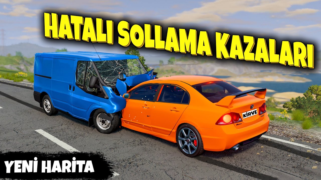 HATALI SOLLAMA KAZALARI !!! YENİ HARİTA MODU // HONDA PERT ETTİM / BeamNG.drive
