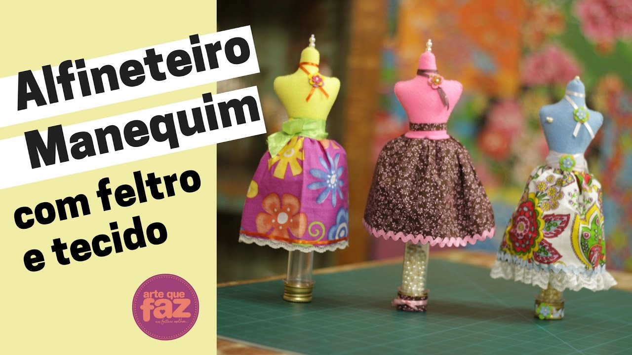 Artesanato passo a passo - Alfineteiro em Feltro e Tecido