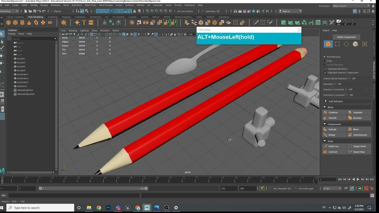 Maya 2020 Pencil Modeling