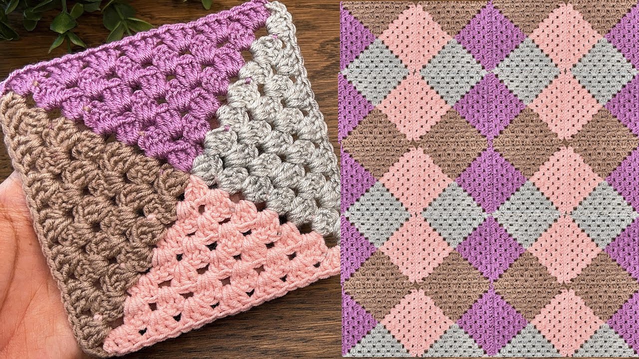 Super beautiful crochet granny square ,How to join squares together 