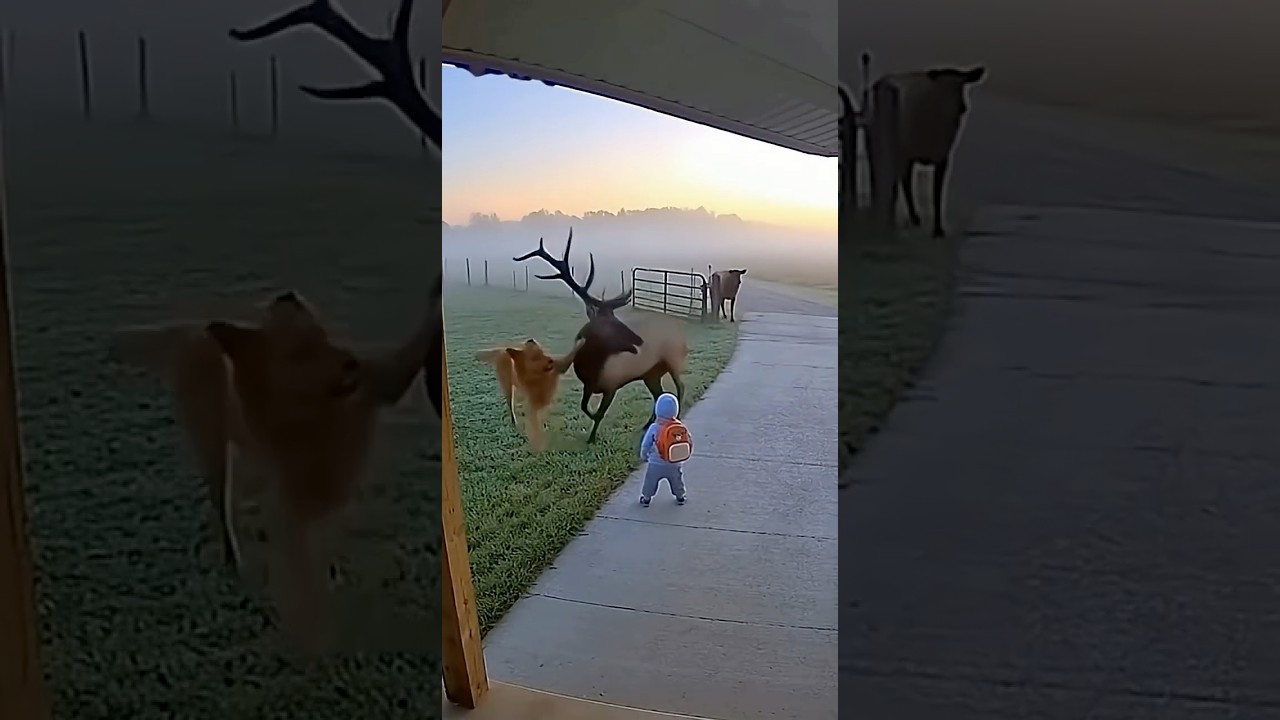 Golden Retriever Saves Child from Charging Elk!