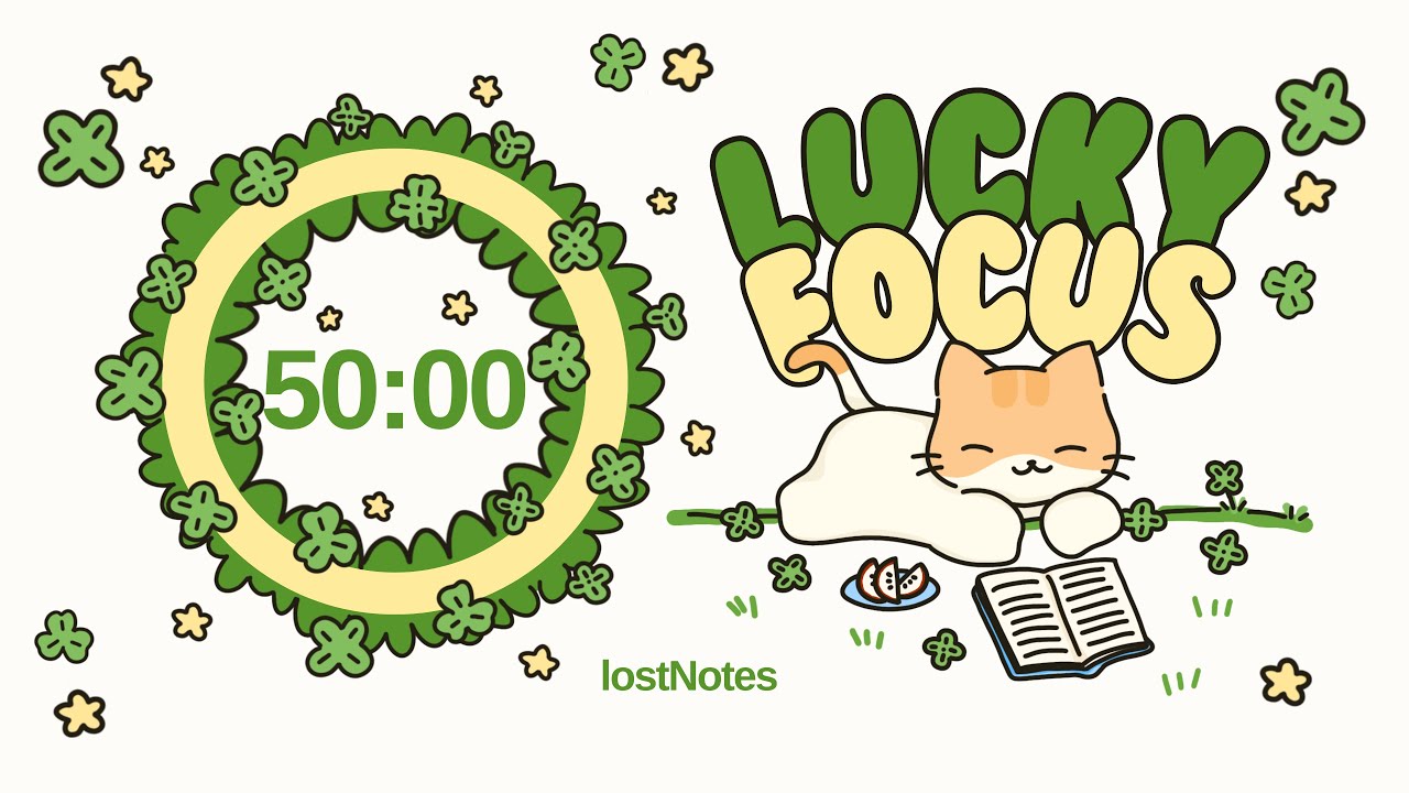 STUDY WITH ME 4x50 min Lucky Focus Pomodoro timer ⋆⁺❅ | Lucky New Year [perfect for study & working]