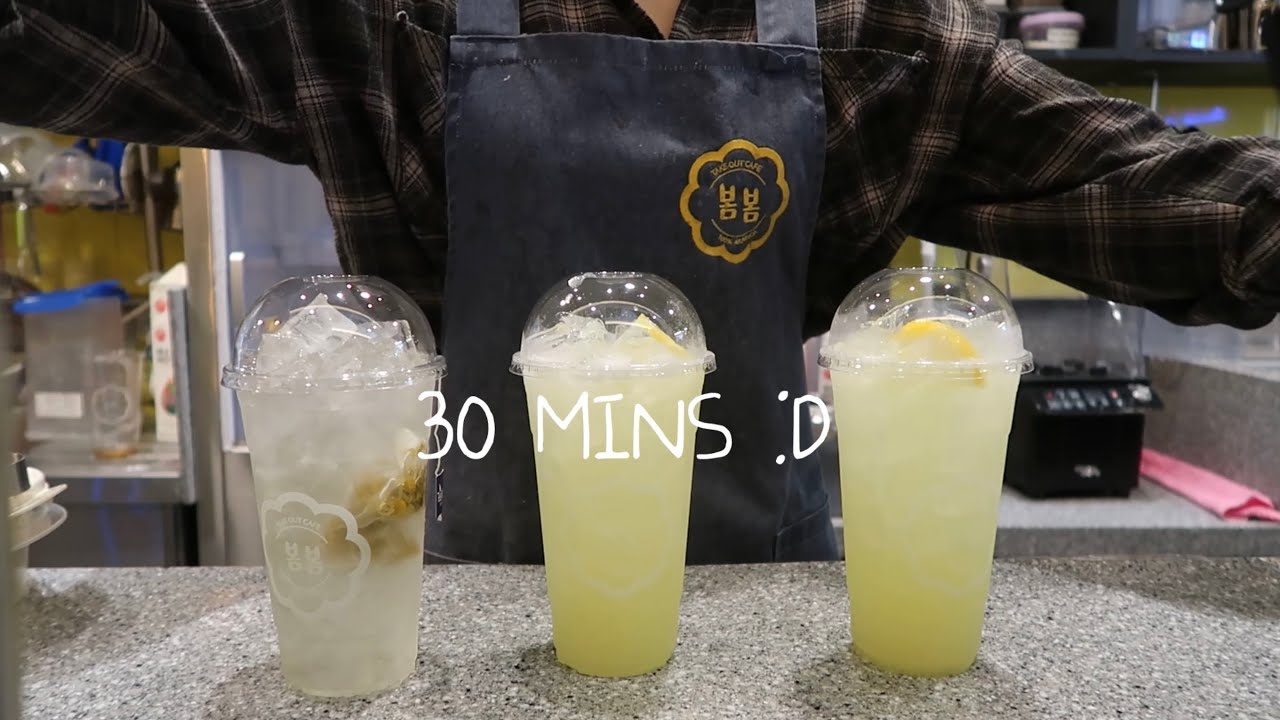 30 MINS CAFE 🌼BOMBOM🌼 | 🌸🌼카페 봄봄 30분 모아보기🌸🌼❤️ | 음료제조영상🥰😘