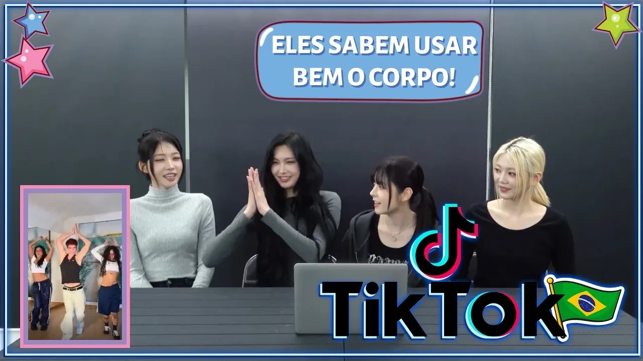 GRUPO DE KPOP REAGE A TIKTOK BRASILEIRO (COM EVERGLOW)