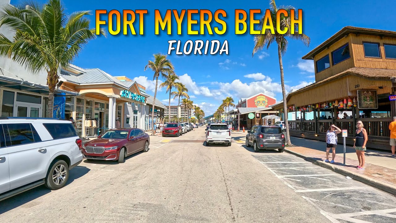 Fort Myers Beach Florida Driving Through