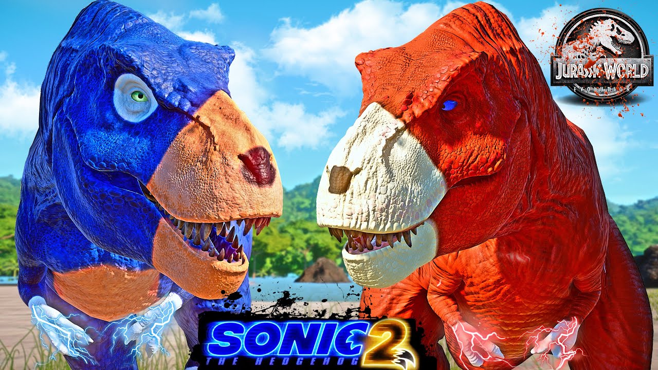 Sonic the Hedgehog vs Knuckles Dinosaurs Fight 🌍 JURASSIC WORLD EVOLUTION