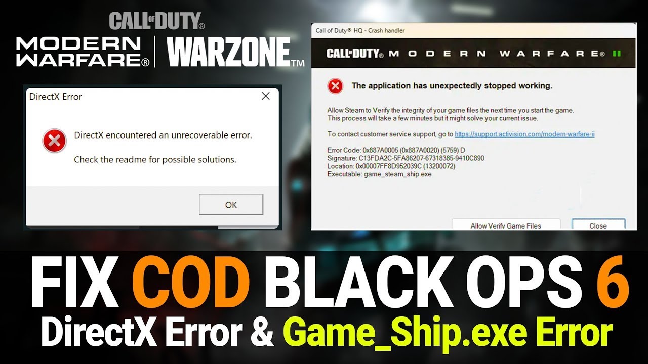 Call of Duty Black Ops 6 Crash Handler &ndash; Application Has Unexpectedly Stopped Working & sp24-cod.exe