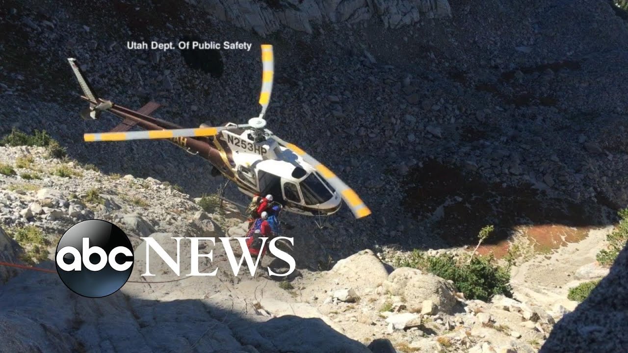 Rescue Chopper Nearly Crashes When Rope Gets Caught in Blade