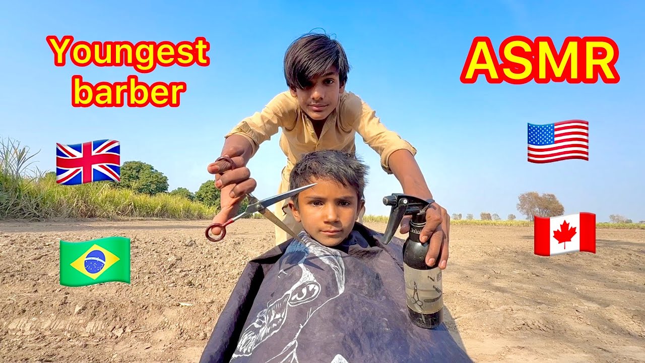ASMR youngest barber 💈 in the world Fast and aggressive haircut 
