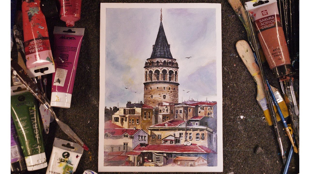 Galata Tower Istanbul / Acrylic Painting