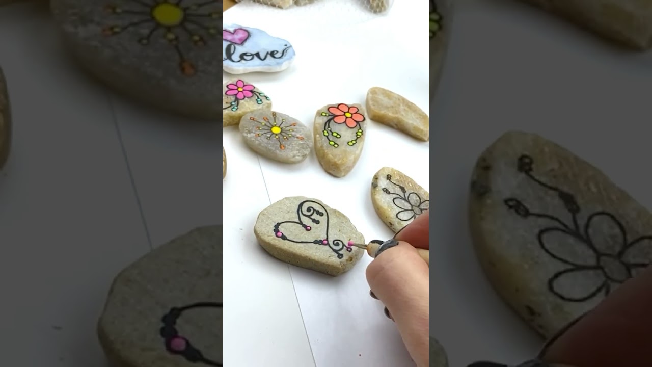 Идея для рисунка на камне в виде милого сердца! #rp101 #paintpens #stonepainting #rockpainting #k...