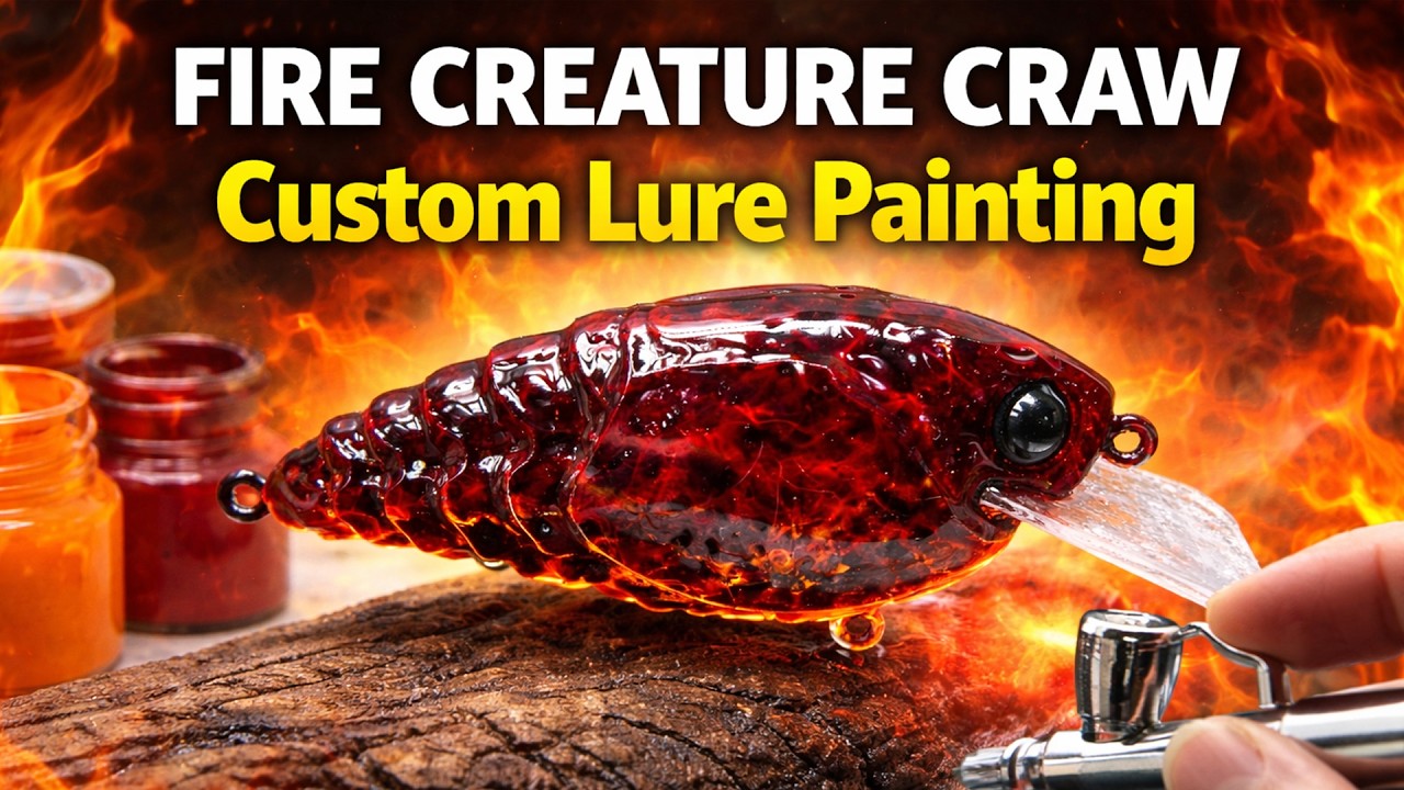 👉 Fire Creature Craw 🔥 Custom Lure Painting That Fish Can’t Ignore