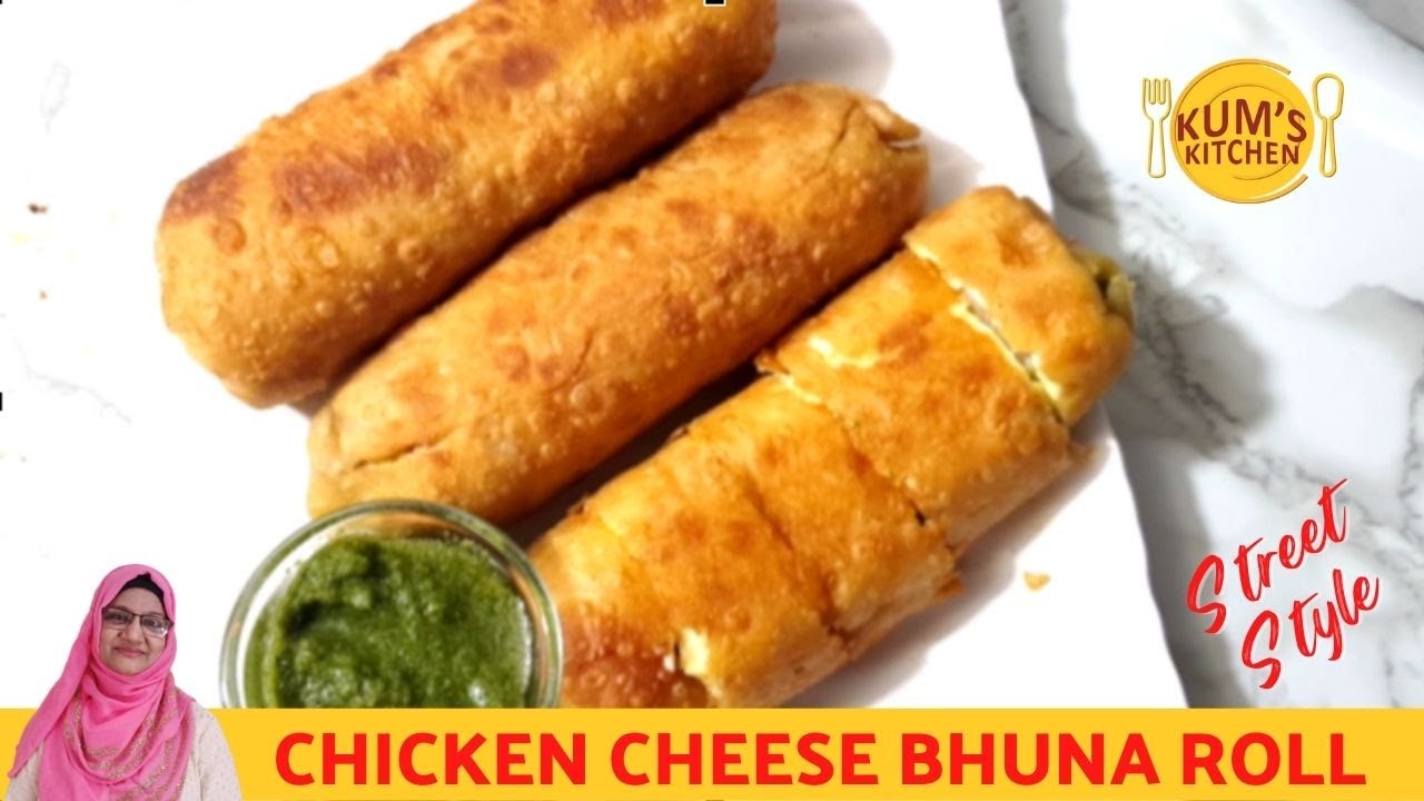 Street Style Chicken Cheese Bhuna Roll |  Perfect Snack for Evening