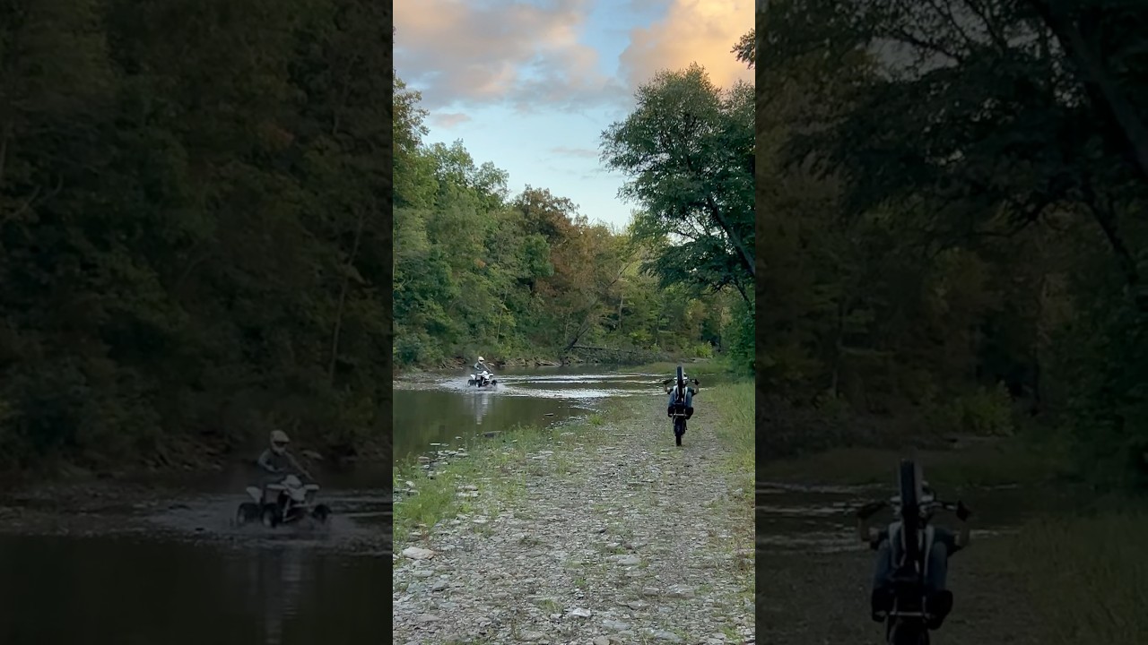 Exploring the River & Trail 🤙🏼😎 #cfmoto #yamaha #blaster #rt180 #wheelie #river #nature #explore