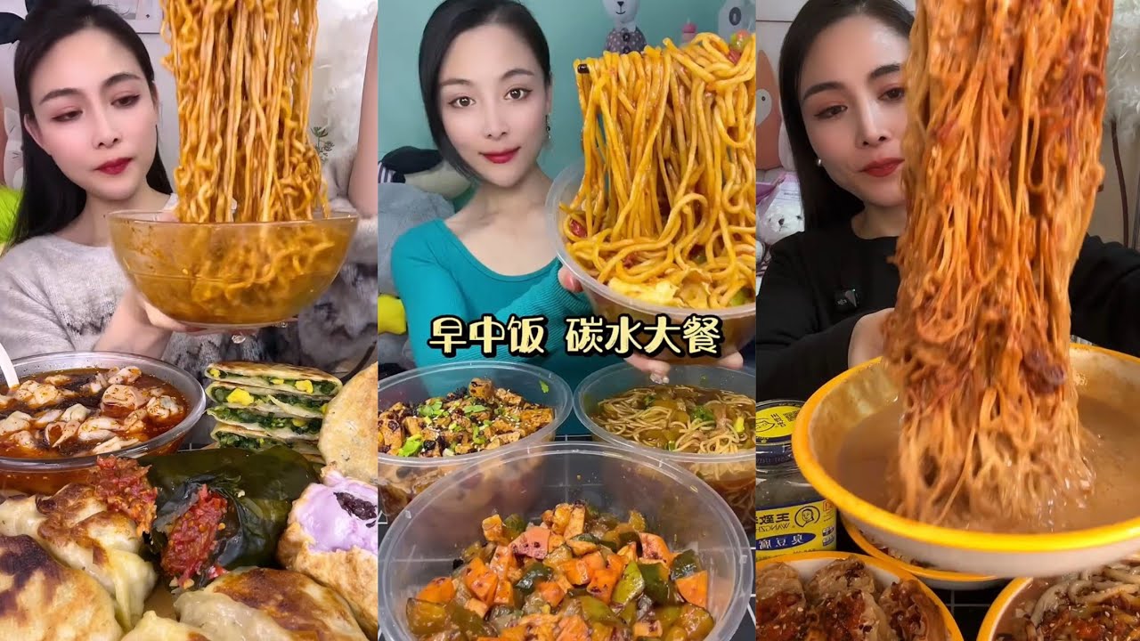 Mukbang : Eating Spicy Noodles 🍜🍜 fire Noodles 🍜 with Hotdogs 🤤#mukbang #noodles #eatingshow #food 