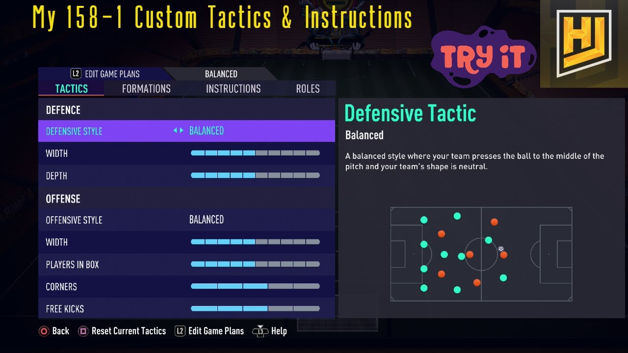 My 158-1 Custom Tactics & Instructions -  FIFA 21 Ultimate Team