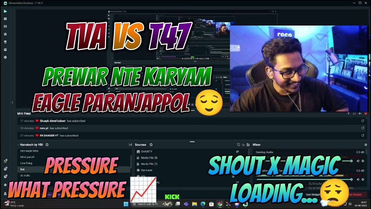 EAGLE TVA VS T47 PRE WAR NE KURICHU PARANJAPPOL😹 SHOUT X MAGIC LOADING 😌🔥 #eaglegaming #gtarp 