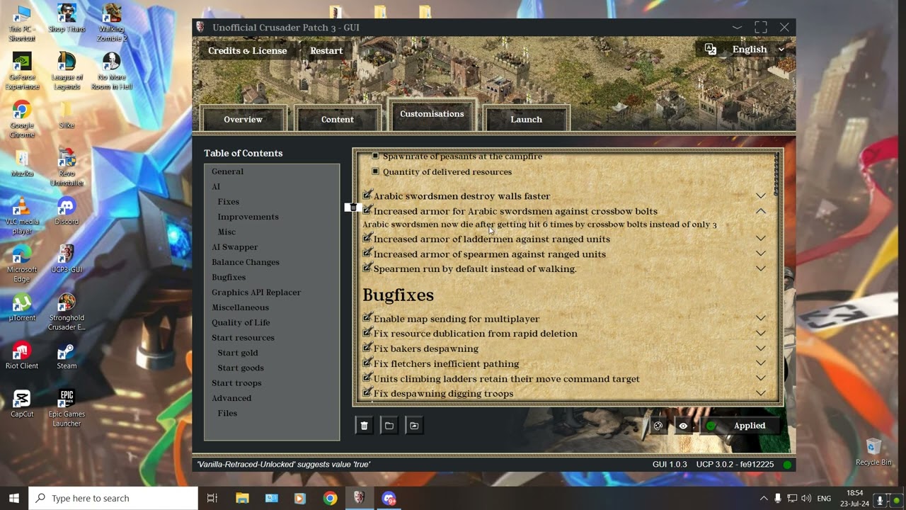 Stronghold Unofficial patch. Things I use for AI Battles..and Ai swaper 