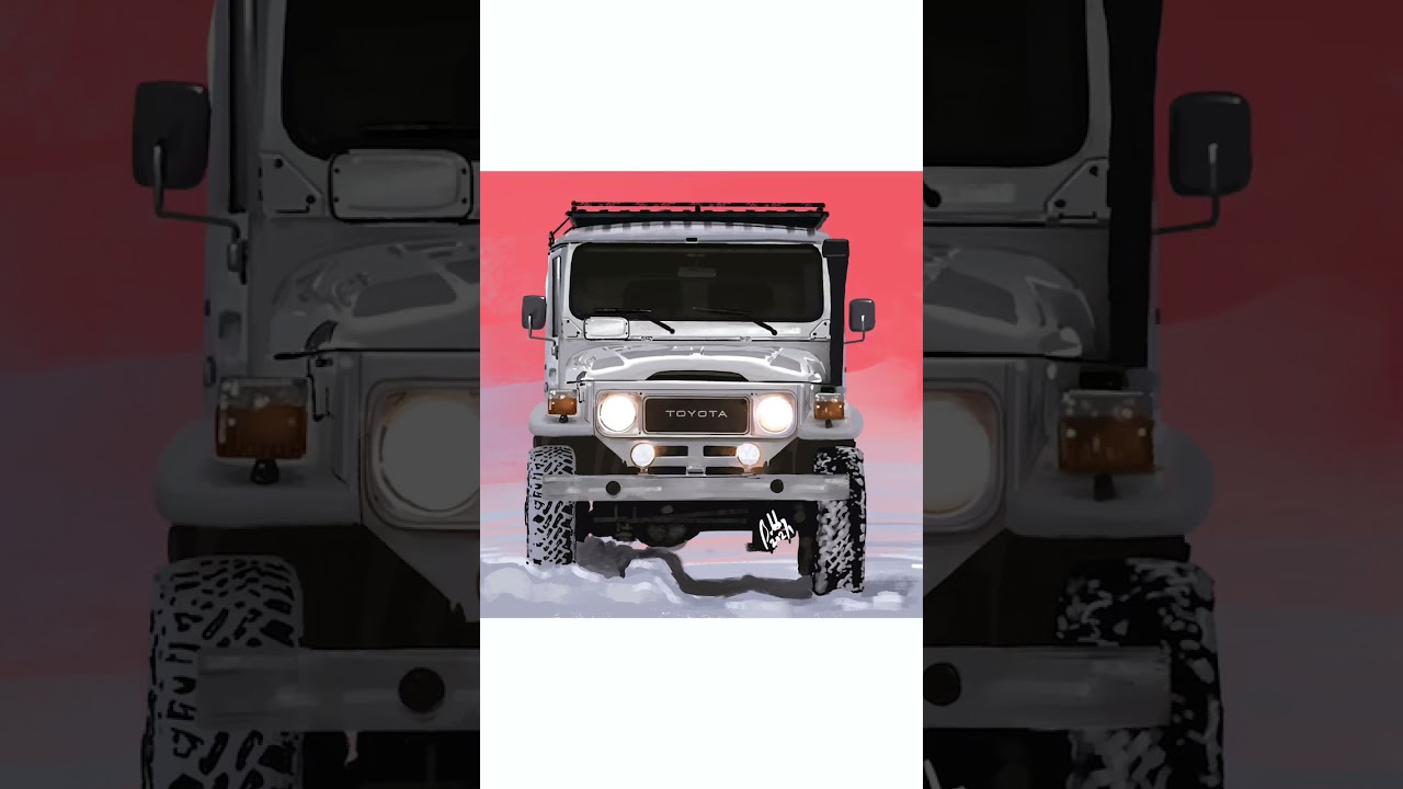 Toyota Landcruiser BJ40 Drawing Timelapse