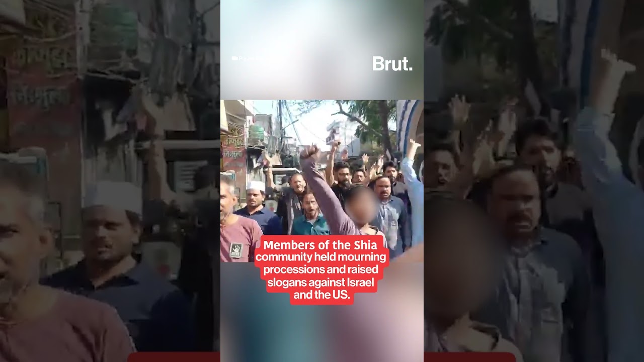 Holding his photos, protestors mourned the death of Iran's Supreme Leader Ayatollah Ali Khamenei.