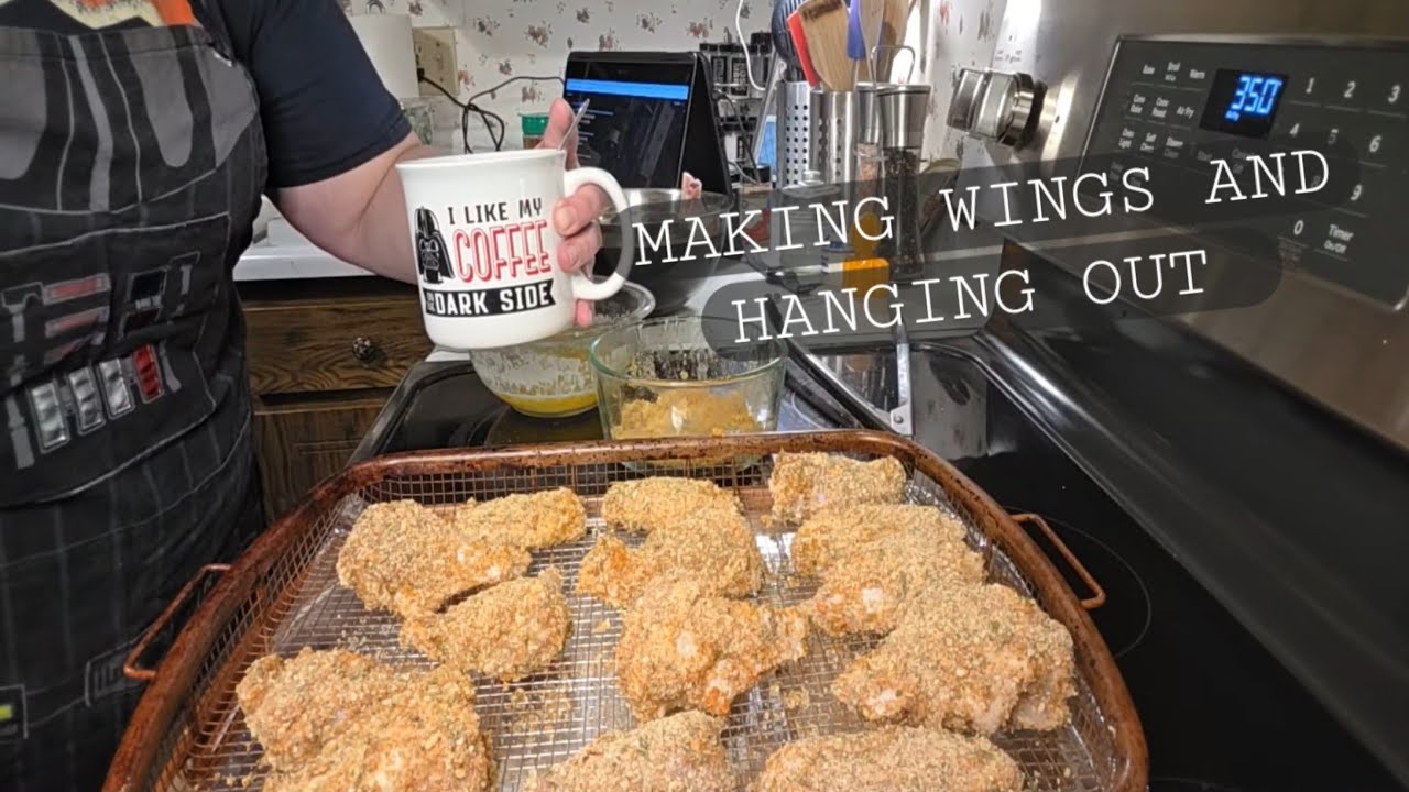 Making Parmesan Wings and Arugula Salad for My 1st LIVE!!!