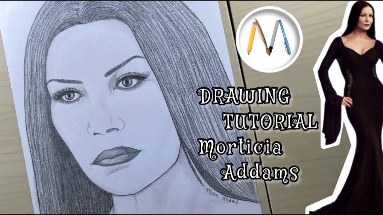 MORTICIA ADDAMS / How to draw Wednesday’s mother