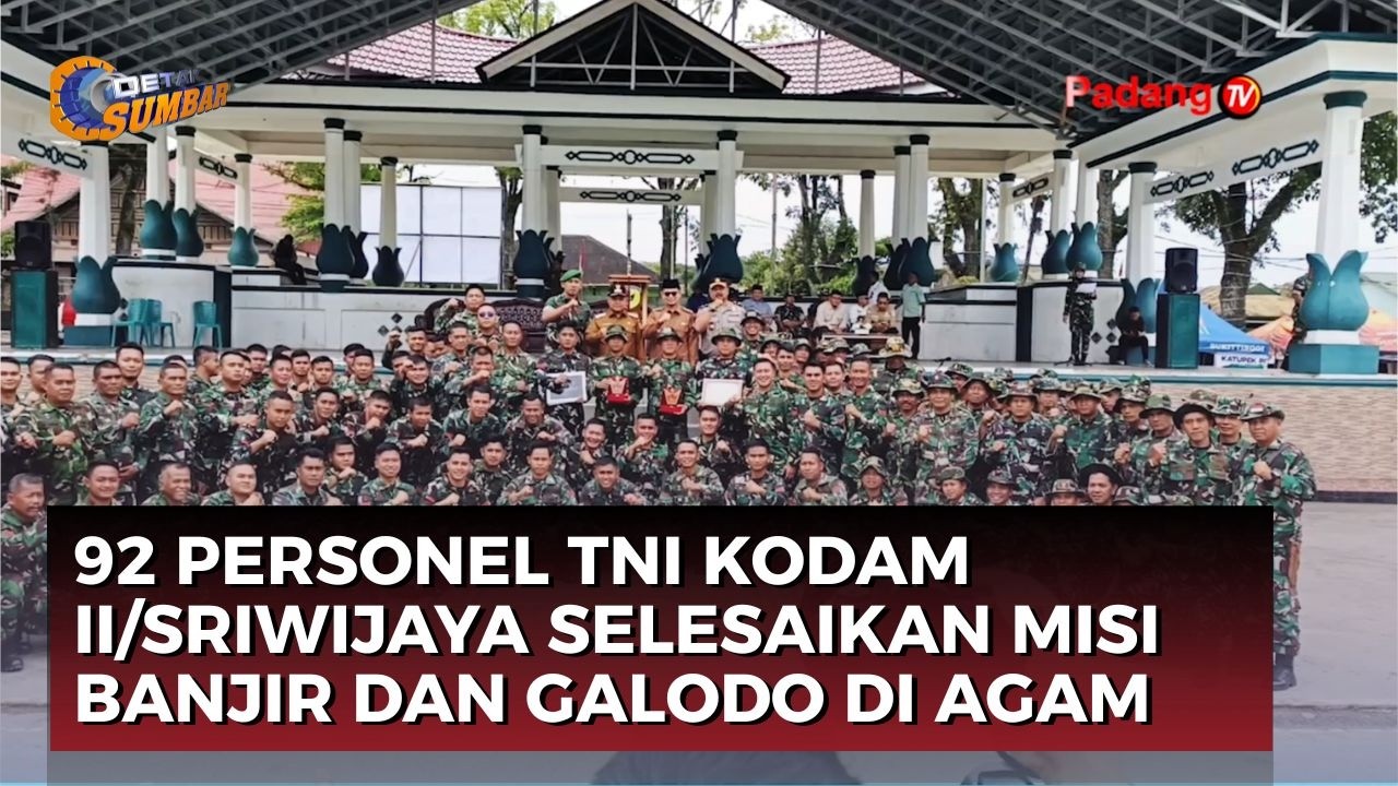 92 Prajurit TNI Rampungkan Misi Kemanusiaan di Kabupaten Agam