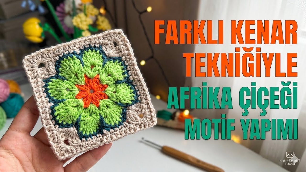 Afrika Çiçeği Motif Yapımı: “Farklı Kenar Tekniği”