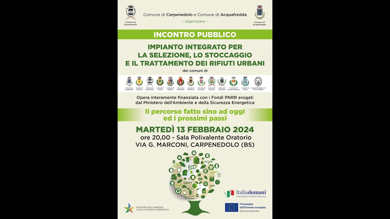 INCONTRO PUBBLICO - IMPIANTO TRATTAMENTO RIFIUTI