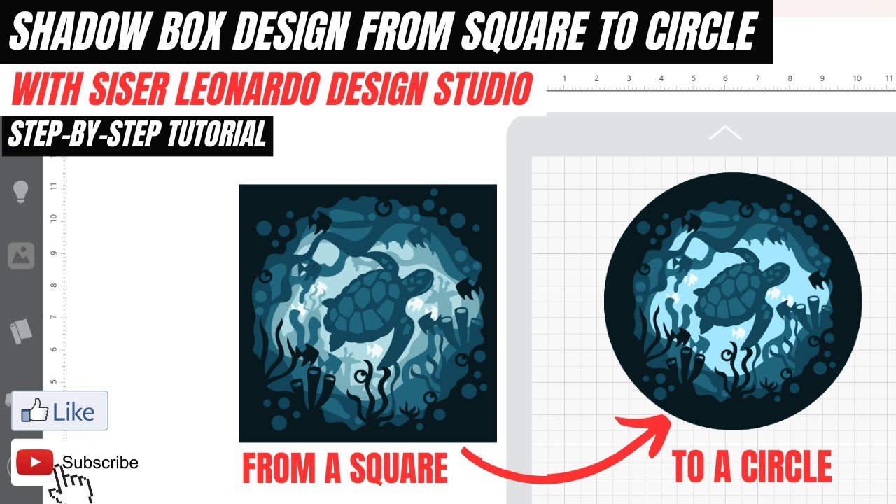 Transforming a Square Shadow Box to a Circle in Siser Leonardo Design Studio