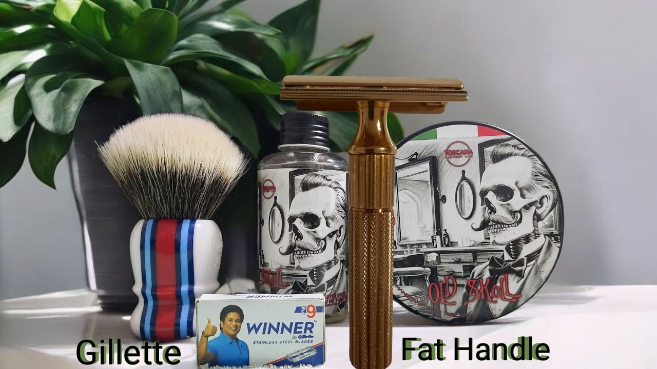 141.💈Ab 1940 Gillette Fat Handle Gold / Toscana Factory Lab Old Skull / Omega MB 1923 GT Series Elit
