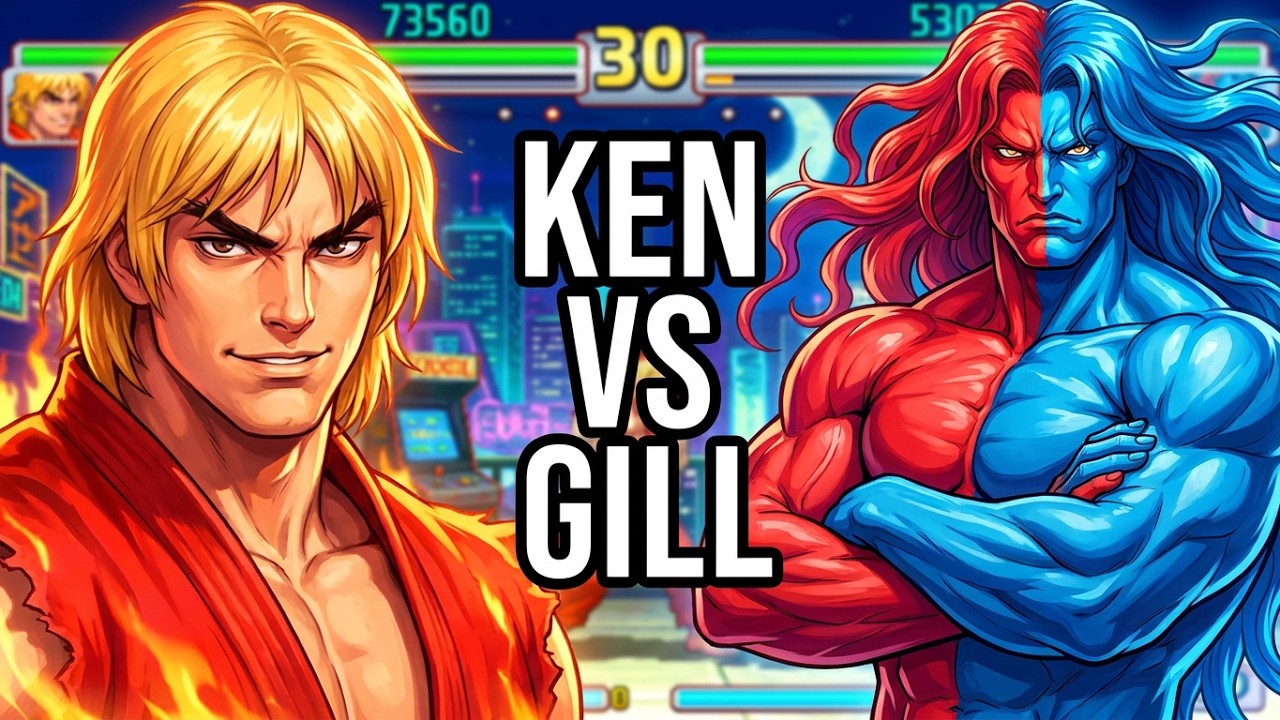 Relembrando o tempo do street fighter 3 (com Ken) e a luta com o Gill.