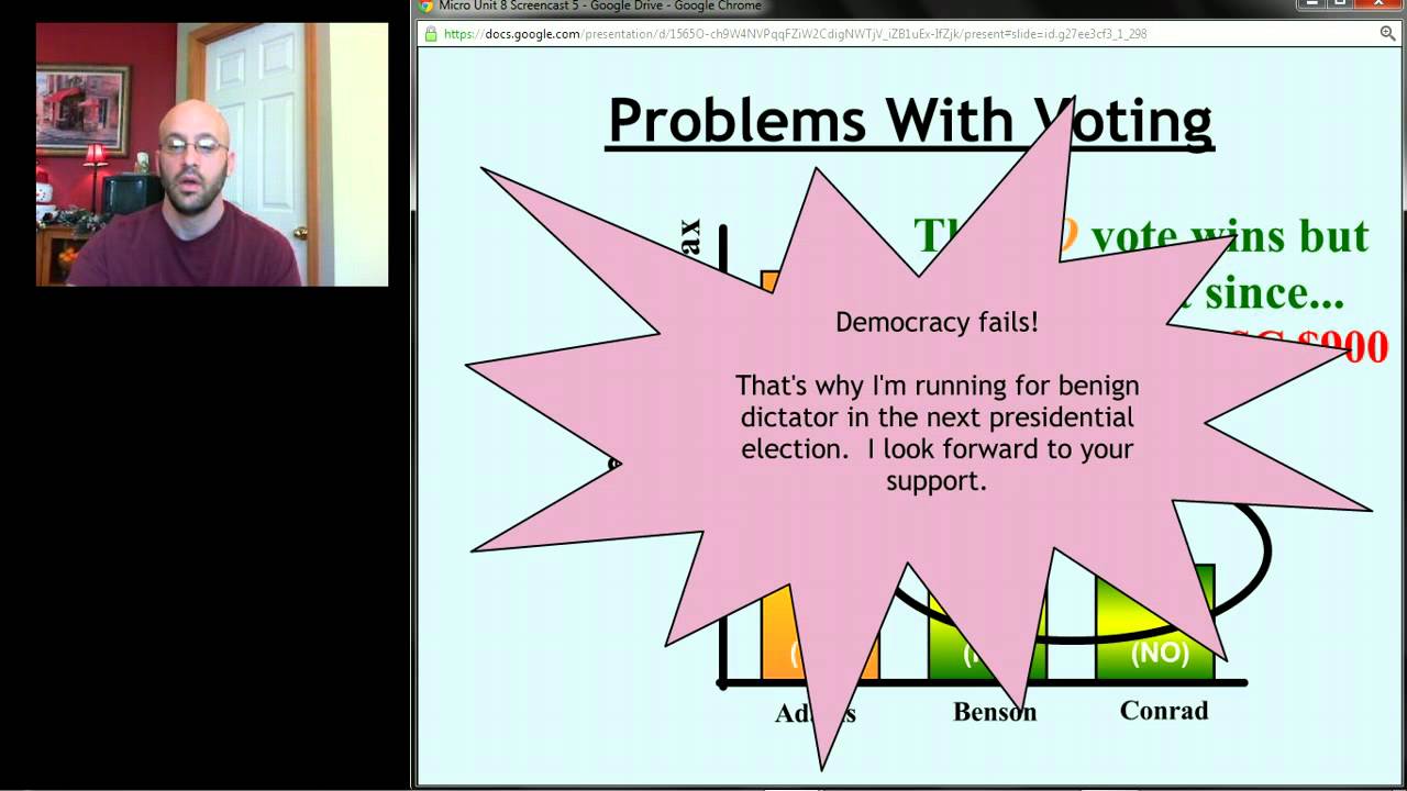 AP Micro: Unit 8 Screencast 5 - Public Choice Theory and Voting