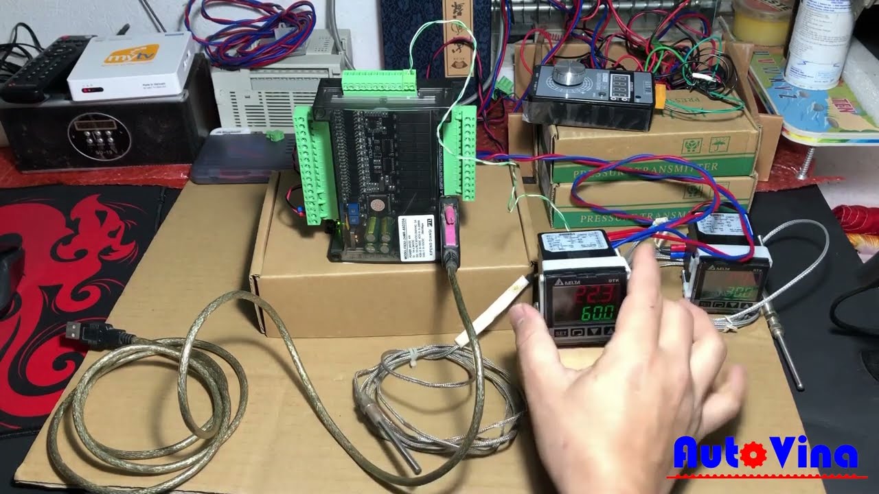 Lập trình Board PLC FX3U TQ truyền thông Modbus RTU với đồng hồ Delta