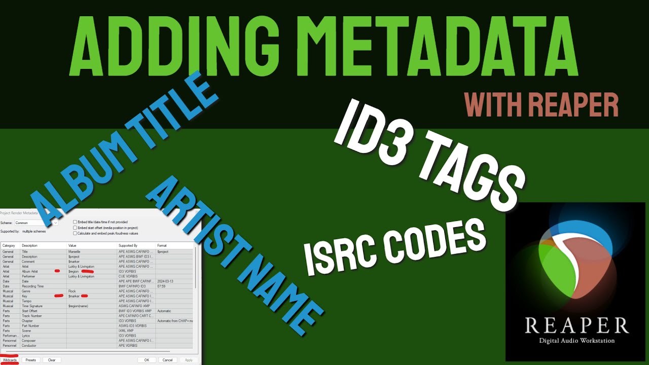 Adding metadata in Reaper.