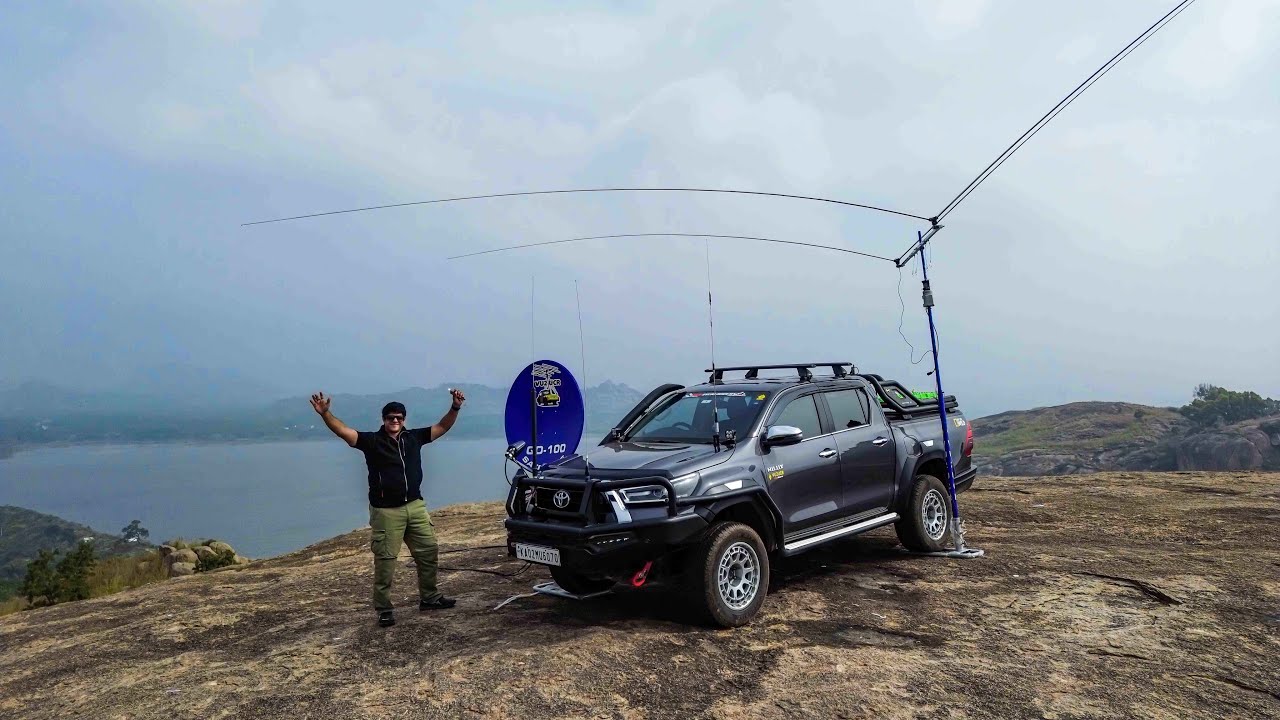 QO-100 Portable Ham Radio Operation | VU2UCR Toyota Hilux Build