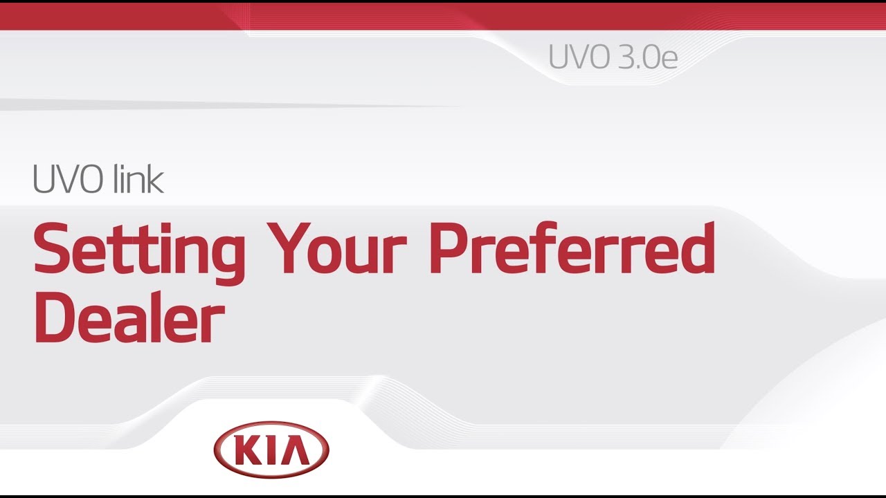 UVO Link: Setting Preferred Dealer