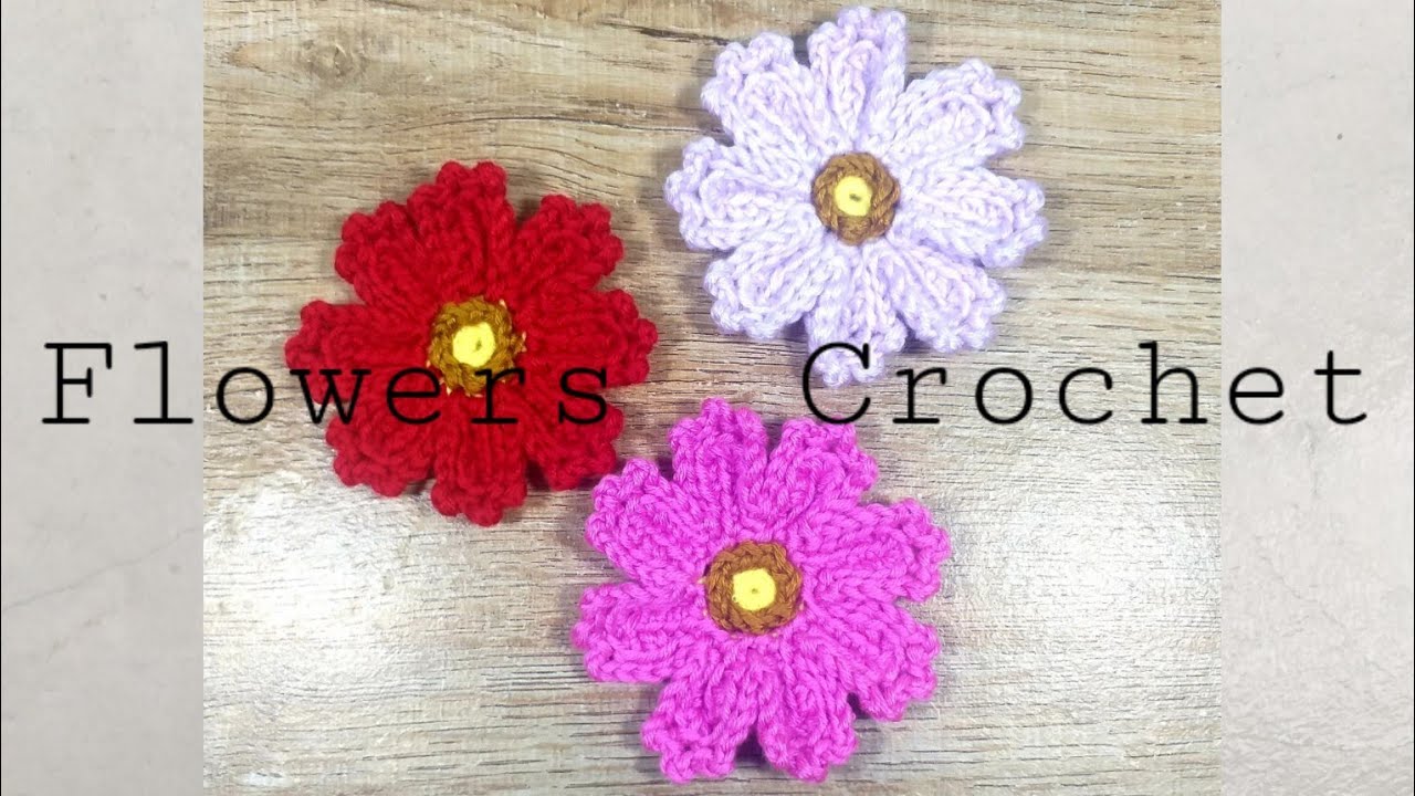 ดอกไม้ถักไหมพรม #flowers #crochet #beeeasy